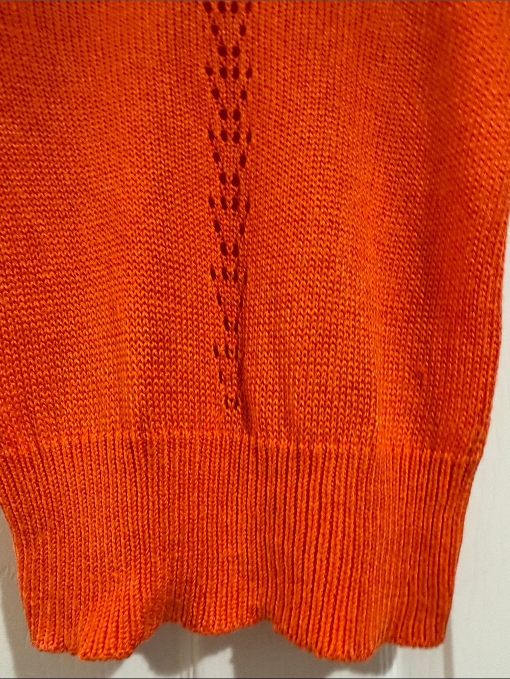 Vintage- Dior Bright Orange Short-Sleeve Knit Top - Picture 5 of 14